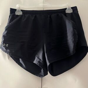 Women’s black Under Armour running shorts